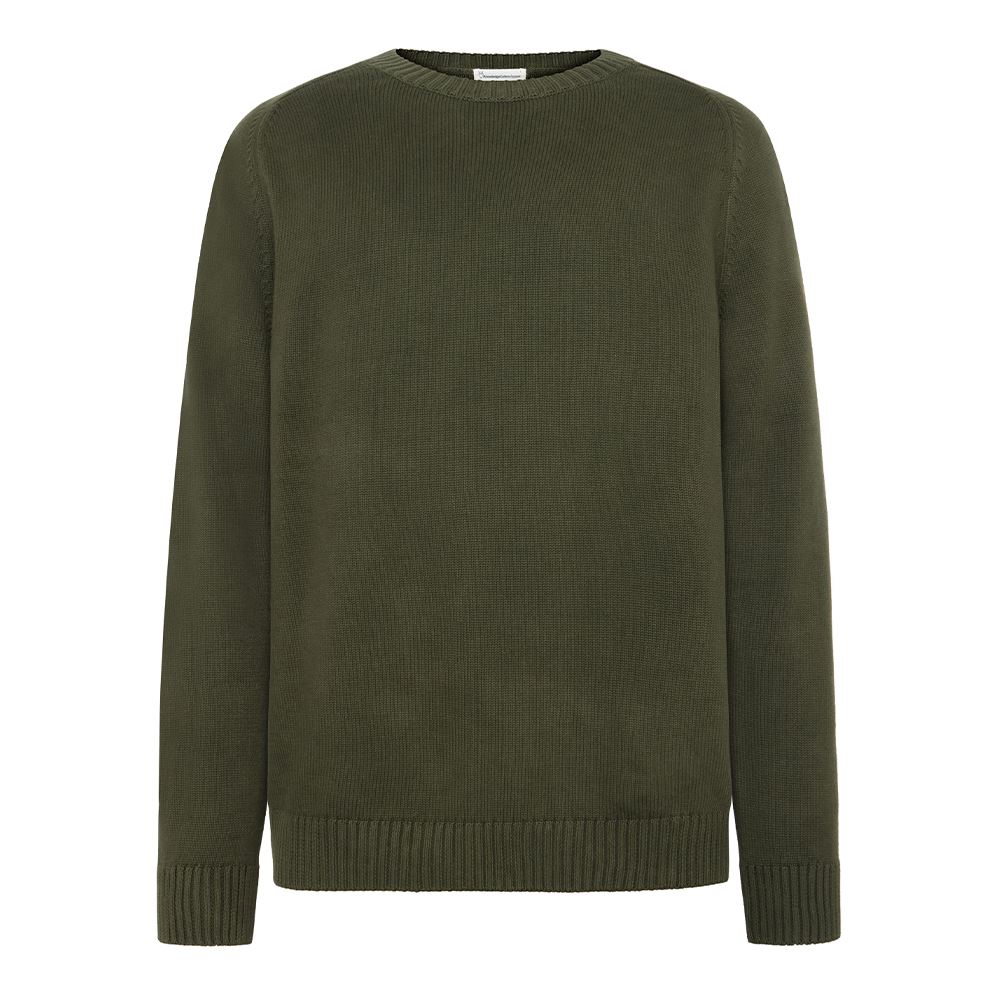 Knowledge Cotton Plain knitted crew neck GOTS/Vegan herr