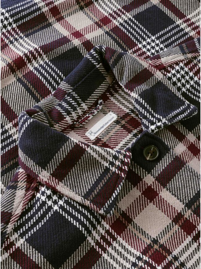Knowledge Cotton Organic Cotton Checked Flannel Overshirt GOTS dam