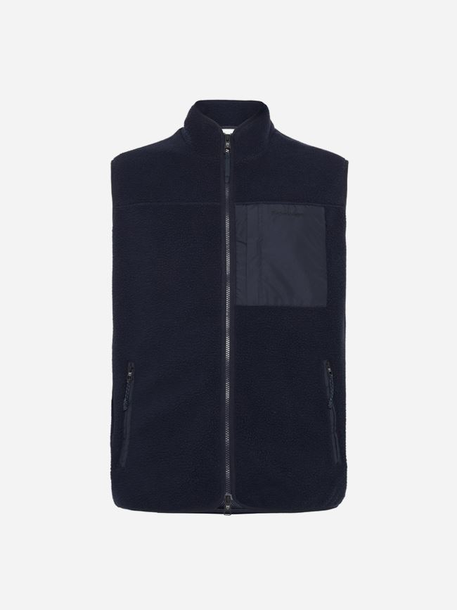 Knowledge Cotton Loose Fit Zip Fleece Vest GRS/Vegan herr