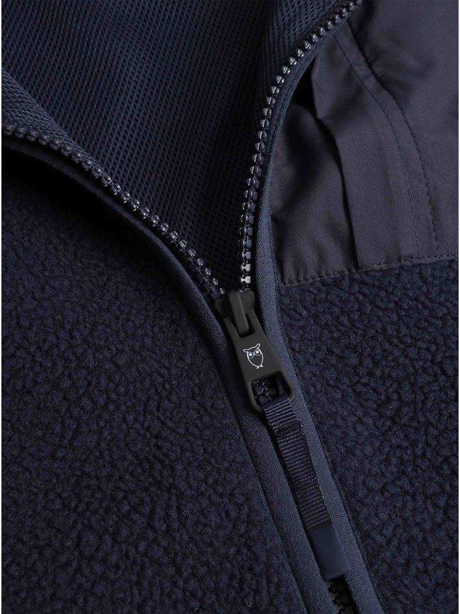 Knowledge Cotton Loose Fit Zip Fleece - GRS/Vegan herr