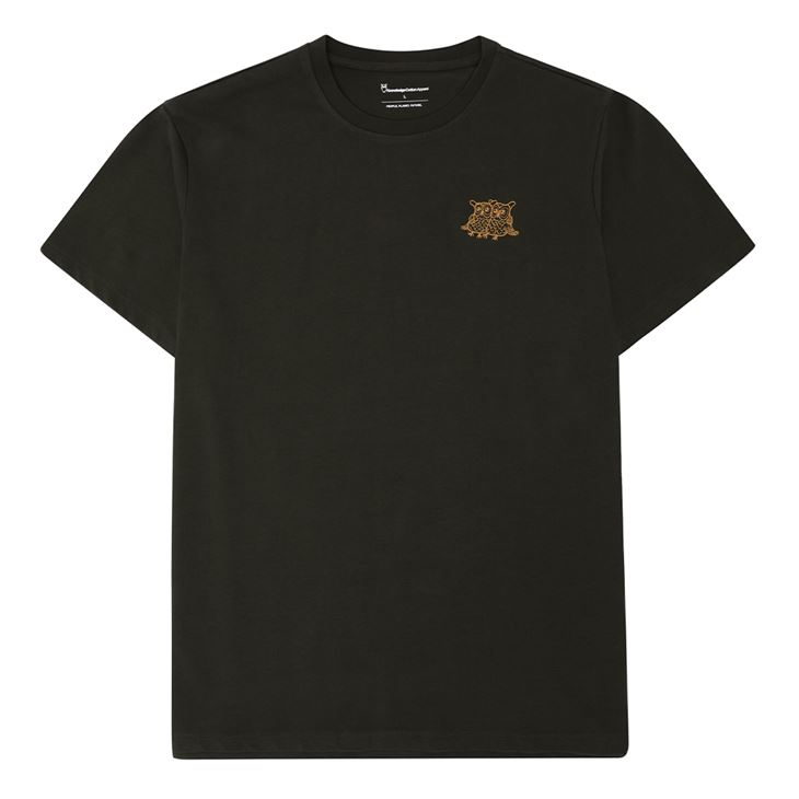 Knowledge Cotton Regenerative Organic Cotton Chest Embroidery T-Shirt GOTS herr