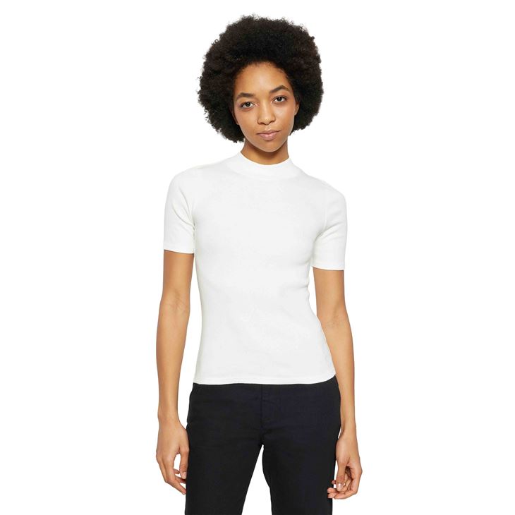 Knowledge Cotton Rib high neck short sleeve - GOTS/Vegan