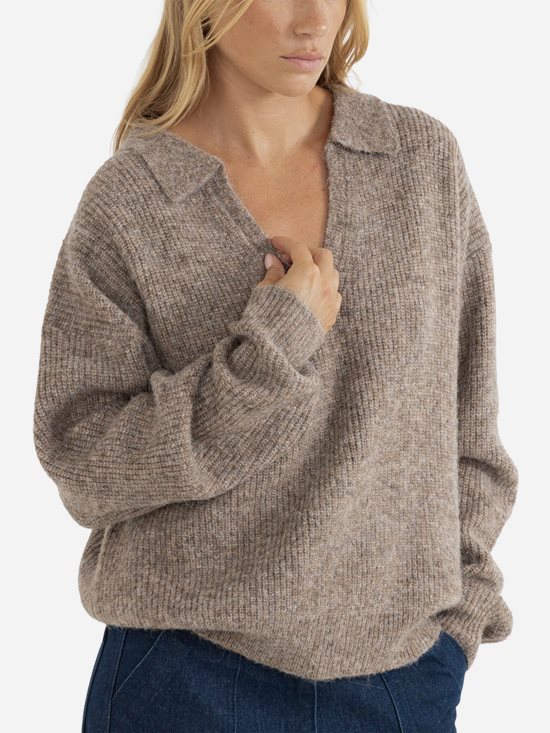 Rhythm QUINN V-NECK COLLARED JUMPER dam