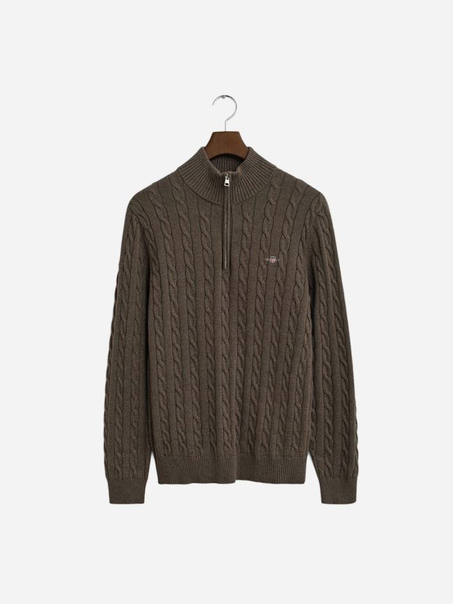 GANT COTTON CABLE HALF ZIP HERR