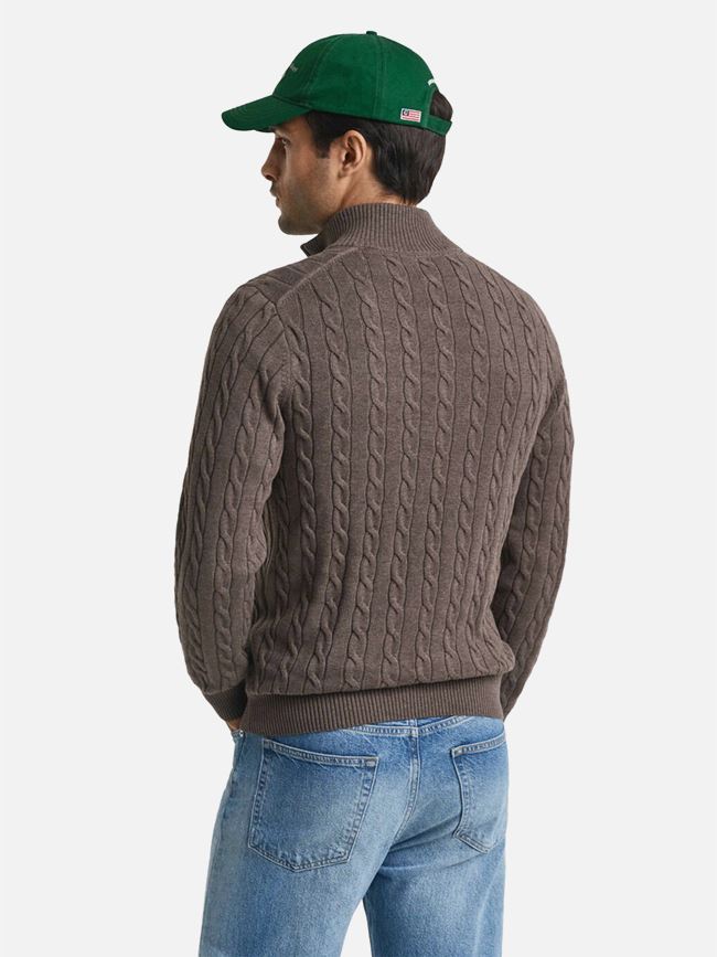 GANT COTTON CABLE HALF ZIP HERR