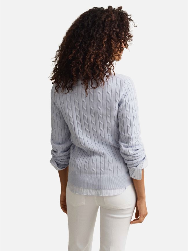 GANT Cable C-Neck Sweater Light Blue M 9