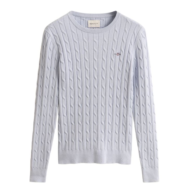 GANT Cable C-Neck Sweater Light Blue M 7