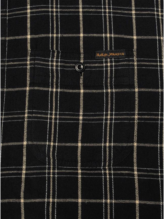 Nudie Jeans Julian Worker Shirt Checked Black Herr