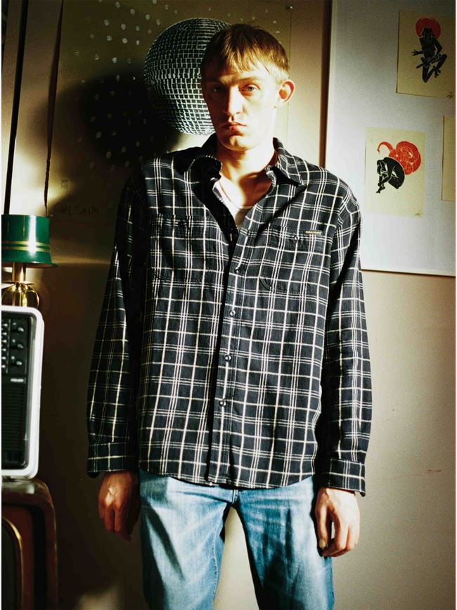 Nudie Jeans Julian Worker Shirt Checked Black Herr