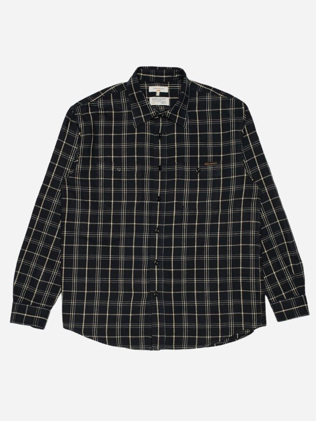 Nudie Jeans Julian Worker Shirt Checked Black Herr
