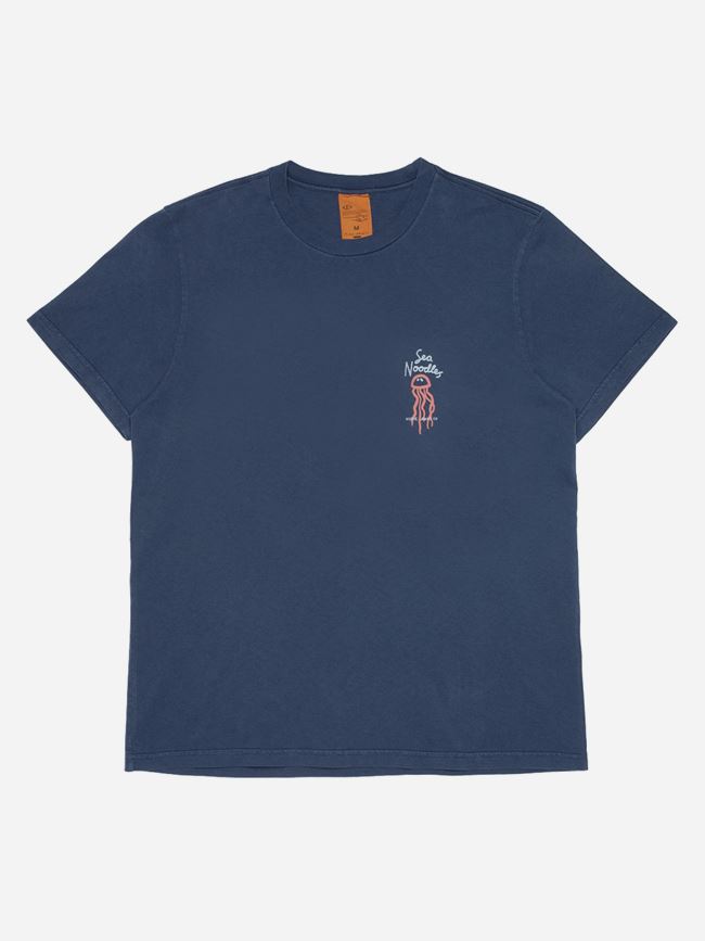 Nudie Jeans Roy Sea Noodles T-Shirt Dark Blue