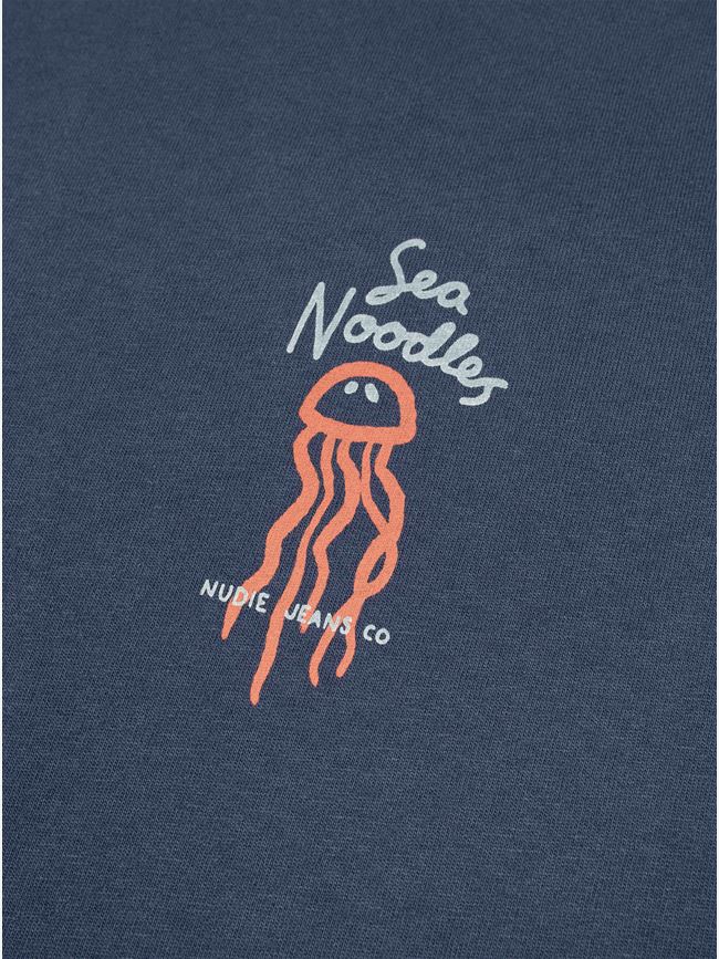 Nudie Jeans Roy Sea Noodles T-Shirt Dark Blue