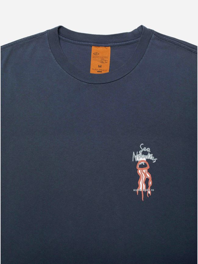 Nudie Jeans Roy Sea Noodles T-Shirt Dark Blue