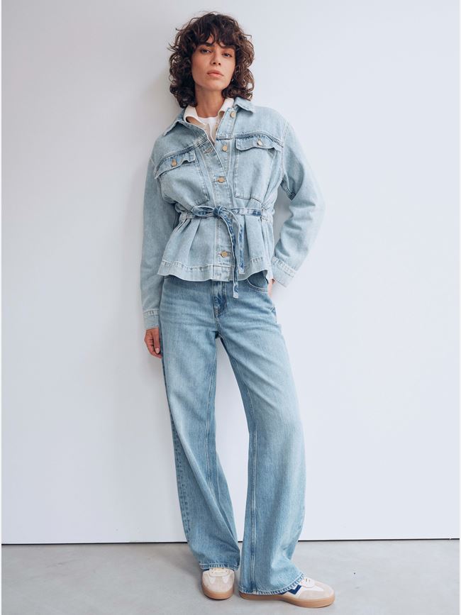GANT DENIM JACKET WITH TIE DETAIL DAM