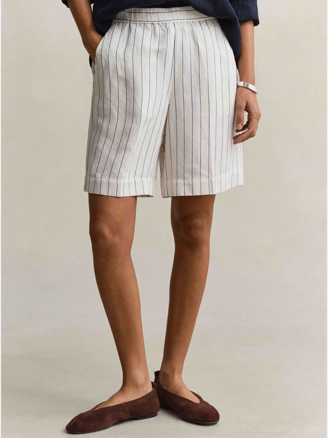 GANT STRIPED LINEN BLEND PULL ON SHORTS DAM
