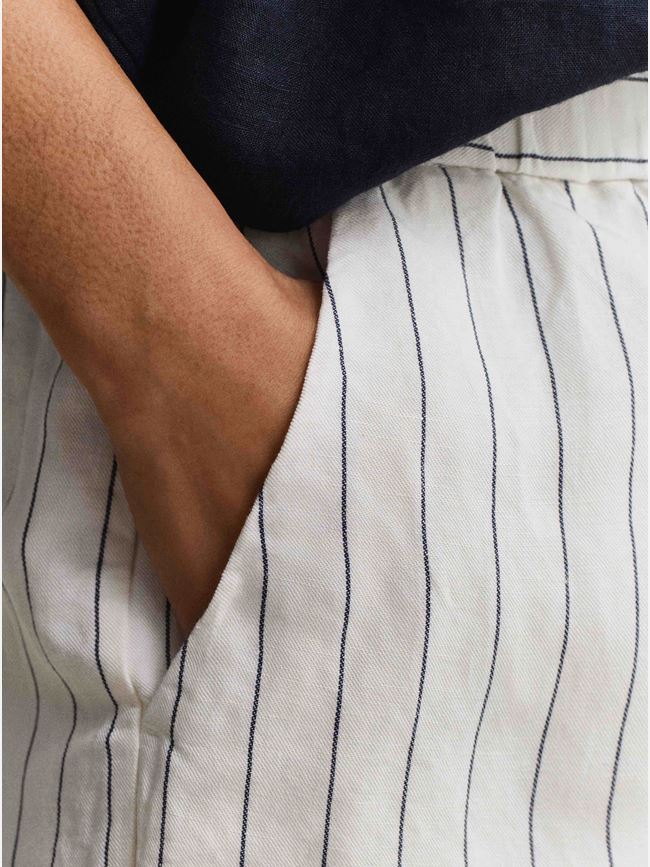 GANT STRIPED LINEN BLEND PULL ON SHORTS DAM