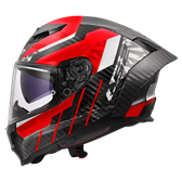 HJÄLM LS2 FF807 DRAGON CARBON Trax Röd/Vit