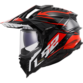 HJÄLM LS2 MX701 EXPLORER Spire Svart/Titangrå/Röd