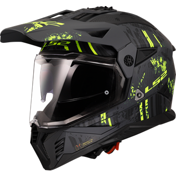 HJÄLM LS2 MX702 PIONEER II Crazy Matt Svart/Gul