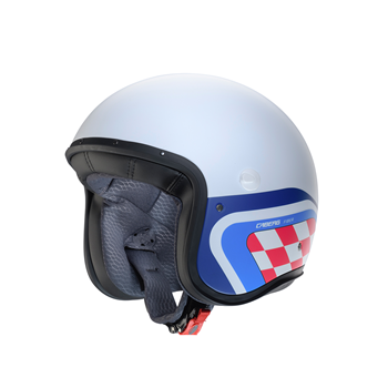 HJÄLM CABERG FREERIDE X Daytona Matt Vit/Ljusblå/Röd