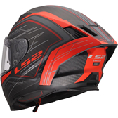 HJÄLM LS2 FF807 DRAGON CARBON Subic Röd