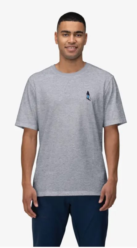Norr&oslash;na /29 Cotton Activity Embroidery T-Shirt M Grey Melange - XL