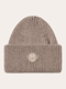KnowledgeCotton Apparel Wool badge beanie Kelp Melange