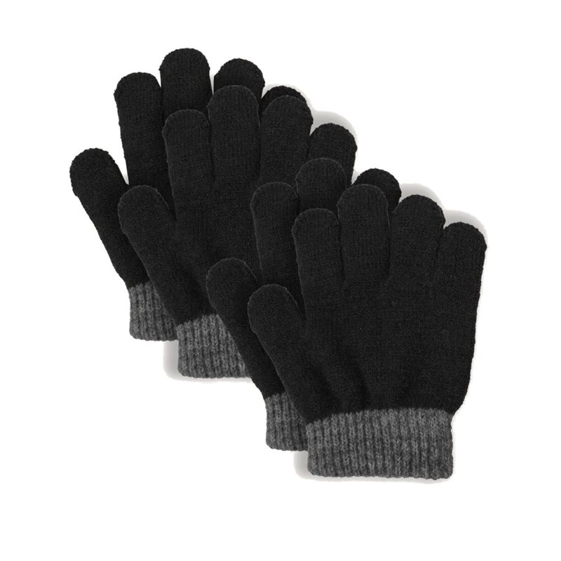 Lindberg Sundsvall Wool Glove, 2-P Black-Anthracite - 13cm/2-5y