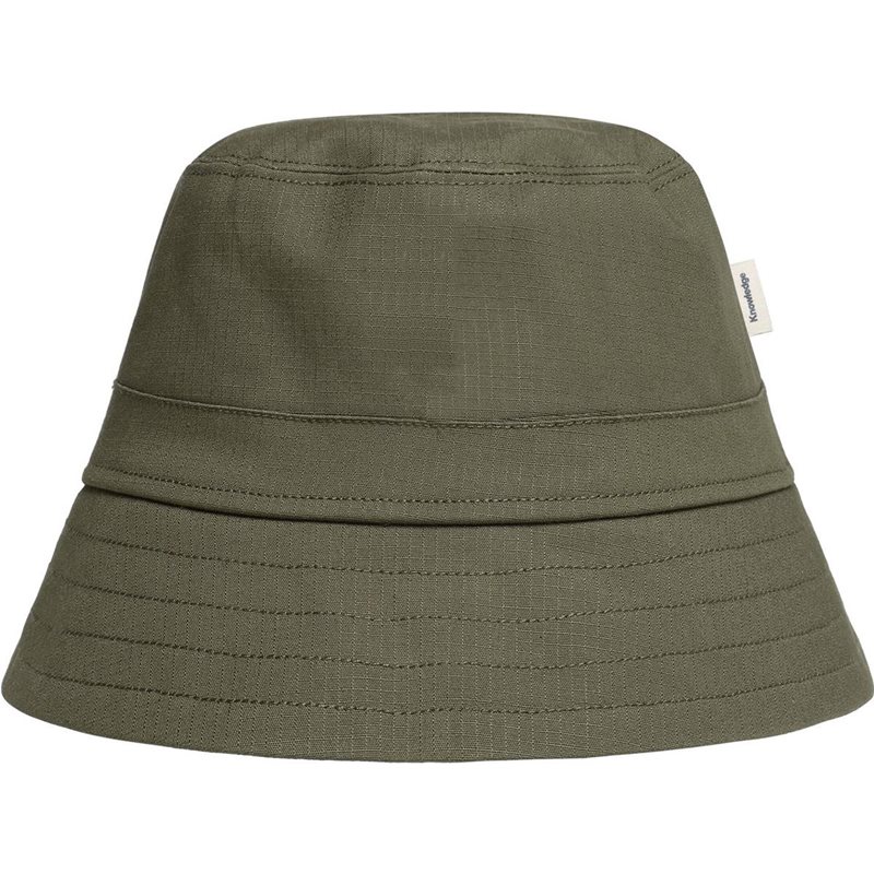 KnowledgeCotton Apparel Ribstop Bucket Hat Burned Olive - L/XL