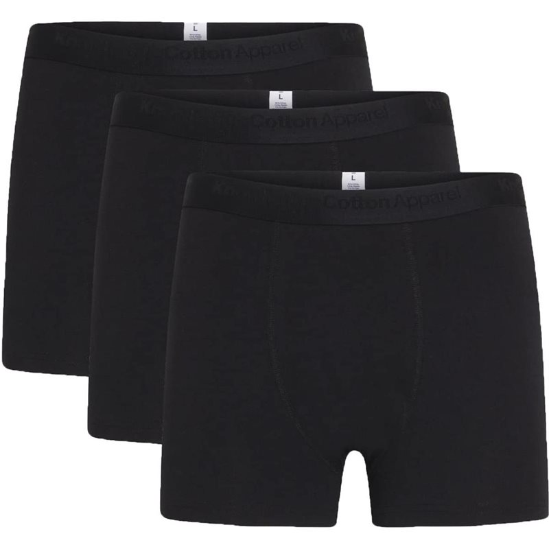 KnowledgeCotton Apparel Anker 3-Pack Underwear Black Jet - S