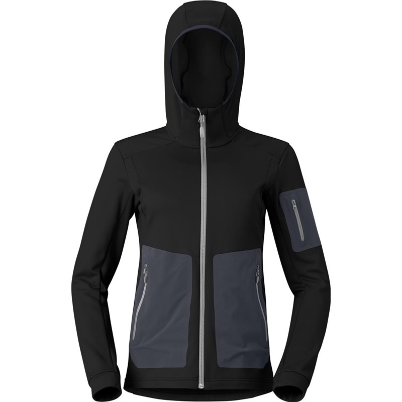 Norr&oslash;na Falketind Warm2 Stretch Hood W&acute;s Caviar Black - XS