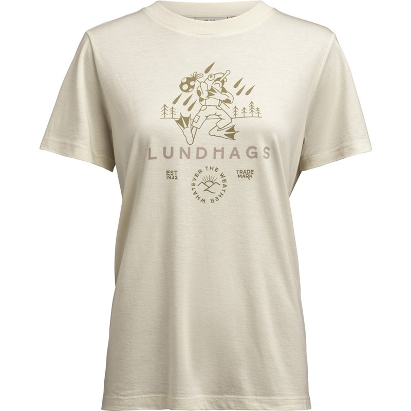 Lundhags J&auml;rpen Printed T-shirt W Chalk White - S