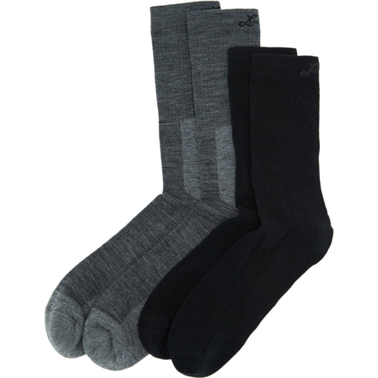 Lundhags Merino Trekking Sock Combo Mid Light Grey Melange/Black