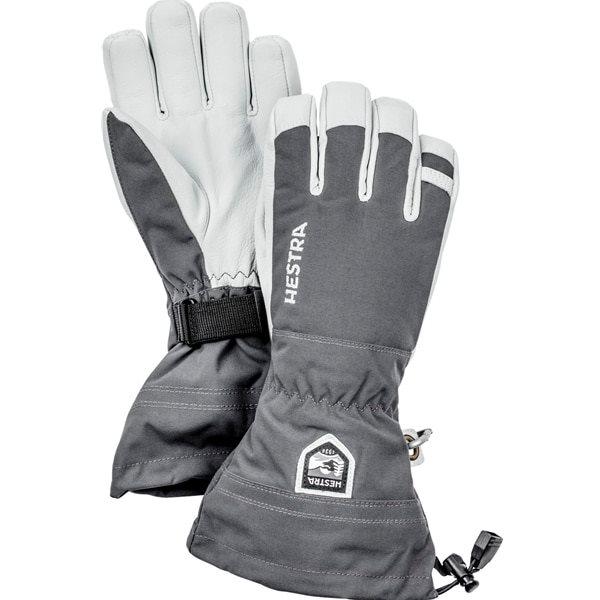 Hestra Army Leather Heli Ski 5-Finger Gloves Grey - 5