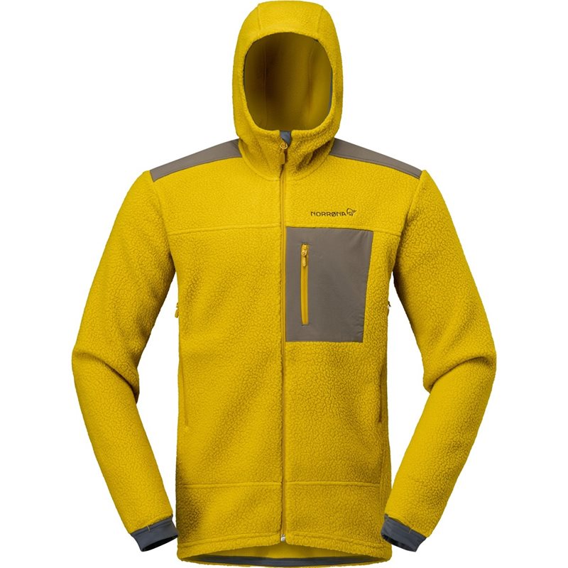 Norr&oslash;na Trollveggen Warm3 Zip Hood Golden Palm - S
