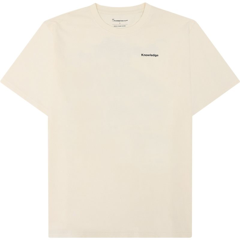 KnowledgeCotton Apparel Regenerative Organic Cotton Back Print T Egret - XL