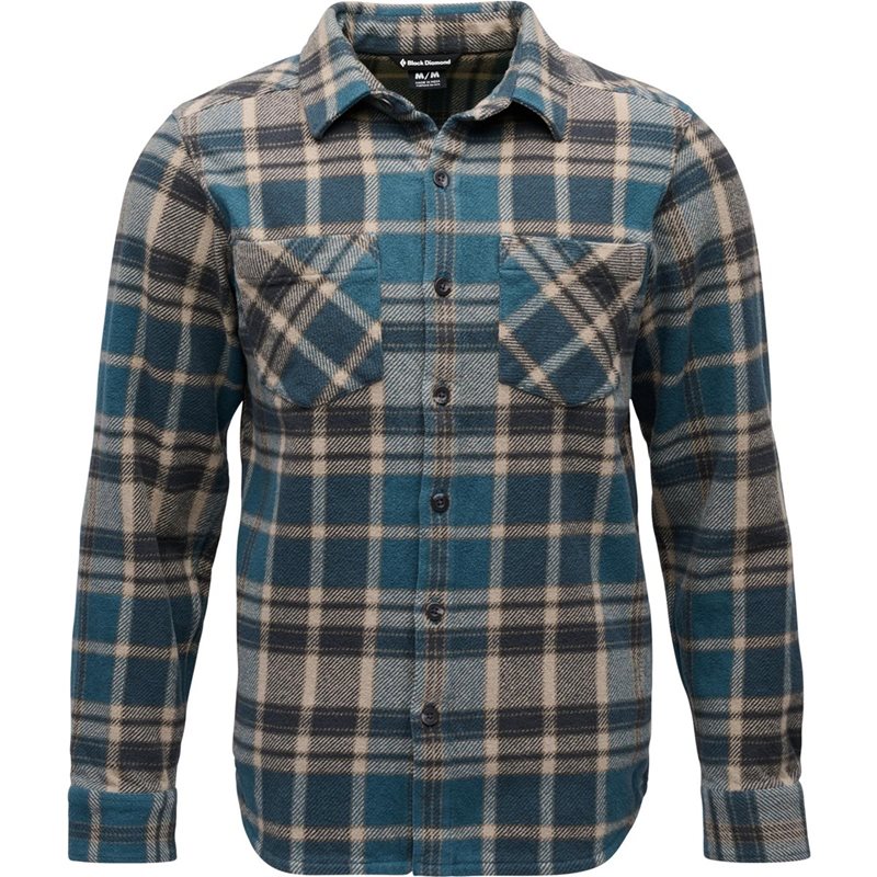 Black Diamond M Project Heavy Flannel Midnight Blue-Charcoal Plaid - S