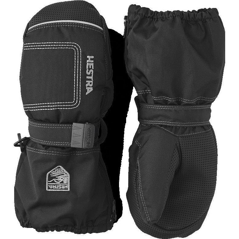 Hestra Baby Zip Long Mittens Kids Black/Black - 1