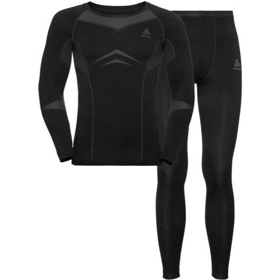 Odlo Set Long Fundamentals Performance Warm M Black/Odlo Graphite Grey - S
