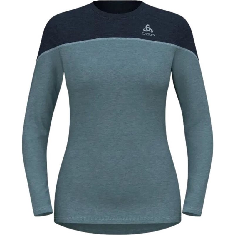 Odlo Natural Perform Pw 150 Bl Top Crew Neck Blue/Dark Sapphire Melange - S
