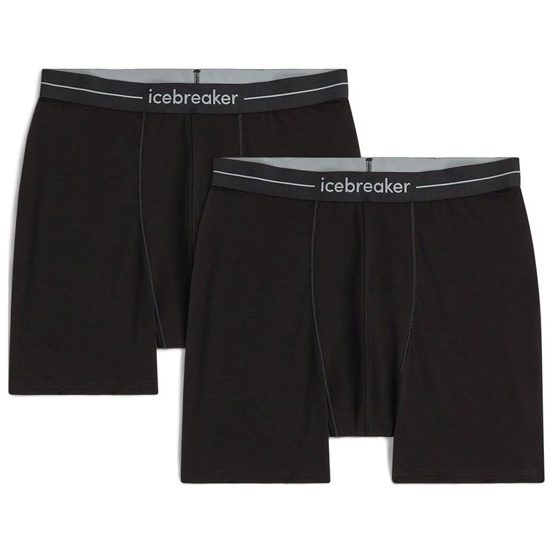 Icebreaker Men Merino 150 Anatomica Boxers 2 Pack Black - S