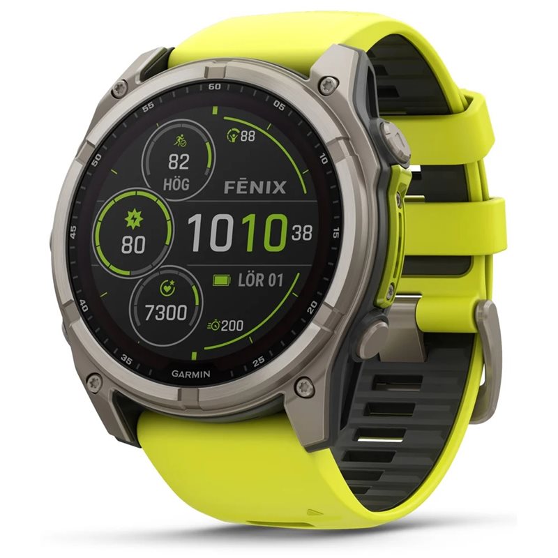 Garmin fenix 8 51mm.Saphire Solar Silver/Yellow