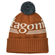 Patagonia Powder Town Beanie Hut Tripper Logo: Cinnamon Brown