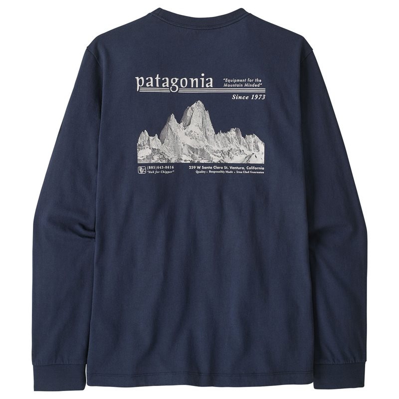 Patagonia M's L/S MW Hut Tripper Skyline T-Shirt New Navy