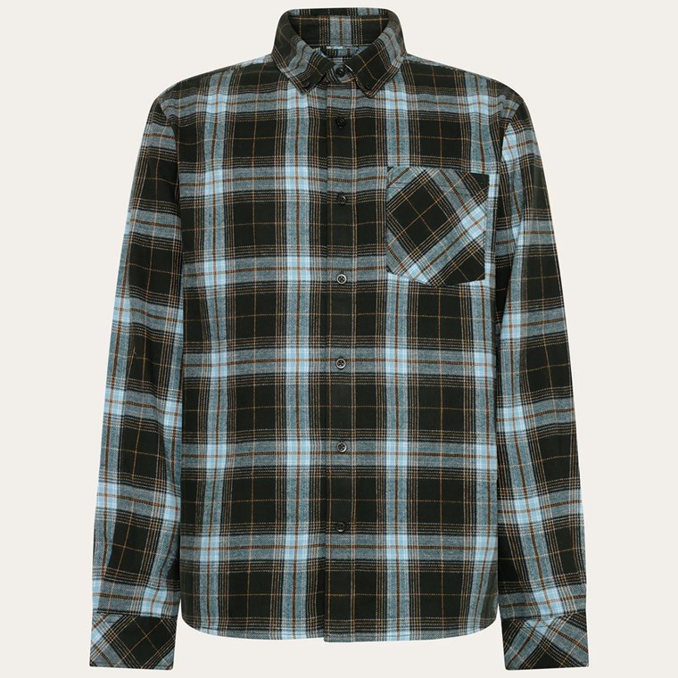 KnowledgeCotton Apparel Dune Regular Check Flannel Shirt Green Check