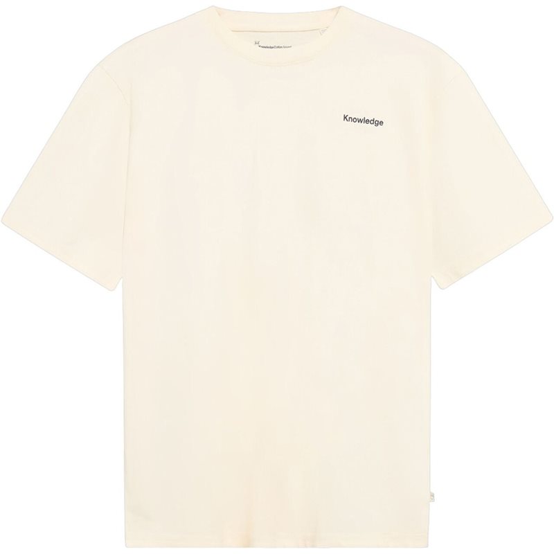 KnowledgeCotton Apparel Back Print T-shirt Egret