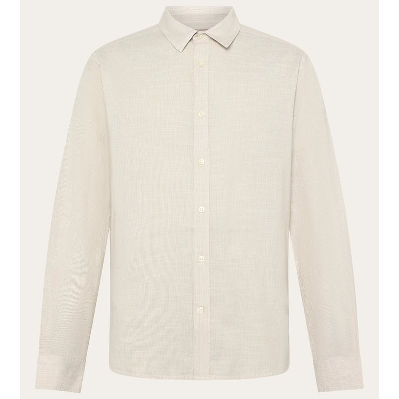 KnowledgeCotton Apparel Dune Regular Stripe Shirt Creme Stripe
