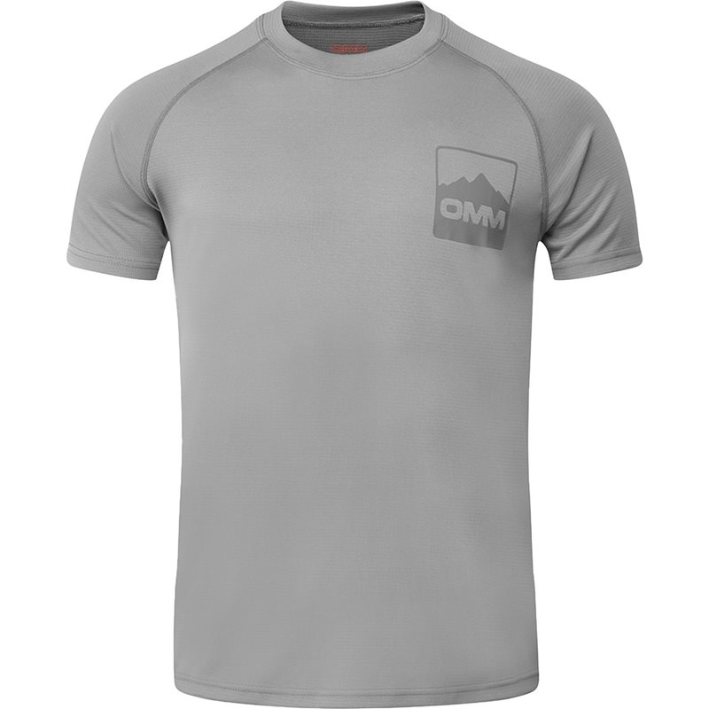 OMM Bearing Tee SS M Grey Square Chest Logo - XS