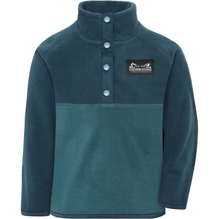 Didriksons Monte Kids' Half Button Mountain Blue