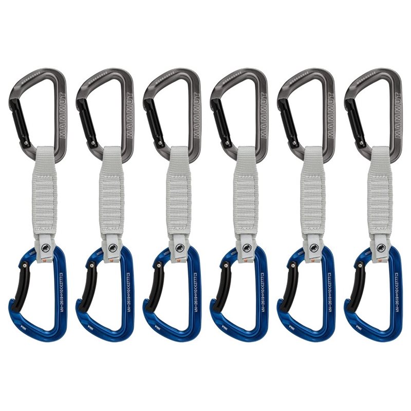 Mammut Workhorse Keylock 12 cm 6-Pack Quickdraws Straight Gate/Bent Gate Key Lock, G